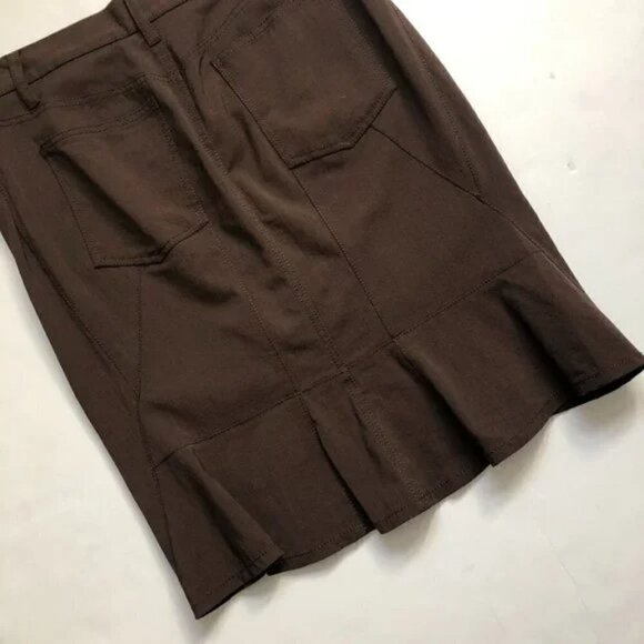Blumarine Italy Brown Skirt with Back Peplum (42) Medium - Picture 2 of 4
